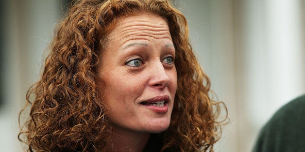 FORT KENT, ME - OCTOBER 31: Kaci Hickox gives a statement to the media in front of her home on October 31, 2014 in Fort Kent, Maine. After returning from Sierra Leone where she worked with Doctors Without Borders treating Ebola patients, nurse Hickox publicly challenged a quarantine order by the state of Maine. She has twice tested negative for Ebola and says she will lead a normal life unless she feels ill. Hickox and her boyfriend, both staying in Fort Kent, headed out for a bike ride yesterday morning followed by the media and State Police. (Photo by Spencer Platt/Getty Images)