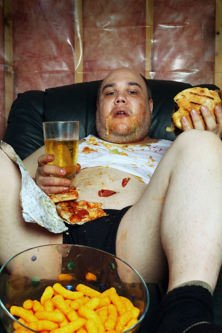 photo of a fat couch potato...