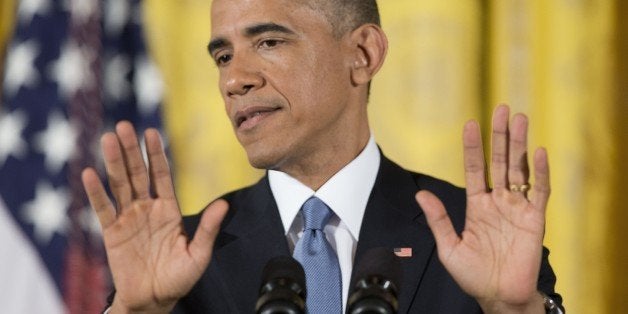 President Barack Obama gestures as he speaks during a news conference in the East Room of the White House, on Wednesday, Nov. 5, 2014, in Washington. Obama is holding an afternoon news conference Wednesday to share his take on the midterm election results after his party lost control of the Senate, and lost more turf in the GOP-controlled House while putting a series of Democratic-leaning states under control of new Republican governors. (AP Photo/Pablo Martinez Monsivais)