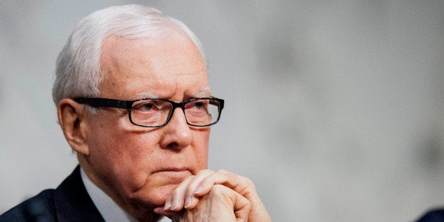 Senator Orrin Hatch, a Republican from Utah, listens to testimony during a Senate Finance Committee hearing on Capitol Hill i