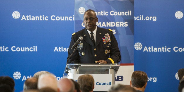 WASHINGTON, D.C. - NOVEMBER 6: U.S. Army Gen. Lloyd J. Austin, III, commander of U.S. Central Command, speaks on ISIL at the Atlantic Council in Washington, D.C. on November 6, 2014. (Photo by Samuel Corum/Anadolu Agency/Getty Images)