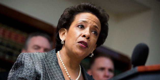 United States Attorney Loretta E. Lynch speaks during a news conference at the U.S. Attorney's office, Monday, June 17, 2013,