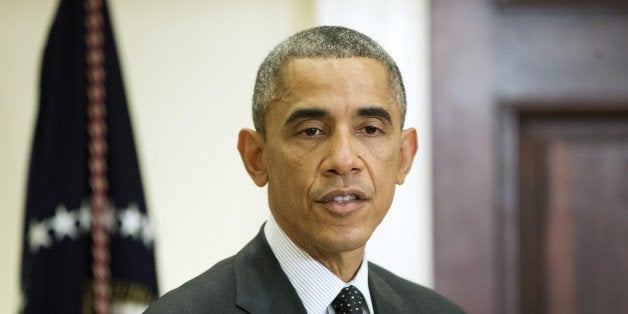 President Barack Obama speaks as he awards the Medal of Honor posthumously to Army First Lt. Alonzo H. Cushing for conspicuous gallantry, Thursday, Nov. 6, 2014, during a ceremony in the Roosevelt Room of the White House in Washington. Obama bestowed the nation's highest military honor to the Union Officer who was killed more the 150 years ago in the Battle of Gettysburg. Cushing died in July 1863 while standing his ground against Pickett's Charge. (AP Photo/Pablo Martinez Monsivais)