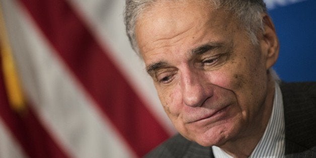 Ralph Nader waits to speak at a luncheon at the National Press Club September 4, 2014 in Washington, DC. Consumer advocate Ralph Nader and Grover Norquist, anti-tax activist and founder and president of Americans for Tax Reform, delivered a National Press Club Newsmaker Luncheon address on 'issues where the left and right can come together.' AFP PHOTO/Brendan SMIALOWSKI (Photo credit should read BRENDAN SMIALOWSKI/AFP/Getty Images)