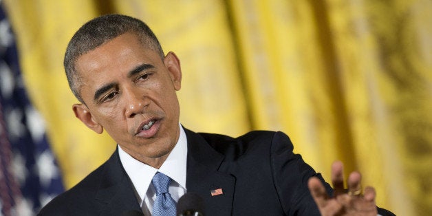 FILE - In this Nov. 5, 2014 file photo, President Barack Obama answers questions during a news conference in the East Room of