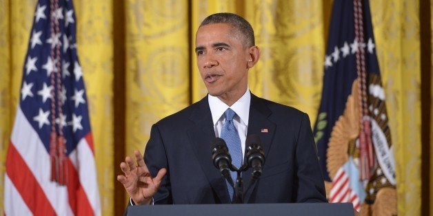 US President Barack Obama speaks during a press conference in the East Room of the White House on November 5, 2014 in Washing