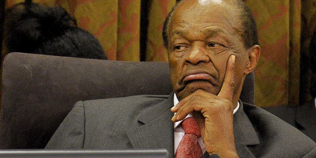 WASHINGTON, DC - JULY 10:Councilman Marion Barry listens to arguments as the City Council of the District holds hearings that could impact Walmart stores on July, 10, 2013 in Washington, DC.(Photo by Bill O'Leary/The Washington Post via Getty Images)