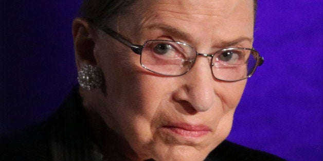 WASHINGTON, DC - APRIL 17: Supreme Court Justice Ruth Bader Ginsburg waits for the beginning of the taping of 'The Kalb Report' April 17, 2014 at the National Press Club in Washington, DC. The Kalb Report is a discussion of media ethics and responsibility at the National Press Club held each month. (Photo by Alex Wong/Getty Images)