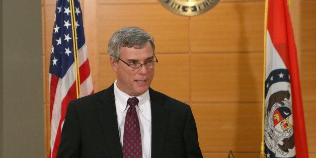 St. Louis County Prosecutor Robert McCulloch announces the grand jury's decision not to indict Ferguson police officer Darren Wilson in the Aug. 9 shooting death of Michael Brown on Monday, Nov. 24, 2014, at the Buzz Westfall Justice Center in Clayton, Mo. (Cristina Fletes-Boutte/St. Louis Post-Dispatch/TNS via Getty Images)