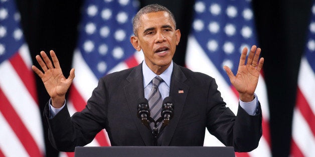 FILE - In this Nov. 21, 2014 file photo, President Barack Obama delivers remarks on his executive action on immigration at Del Sol High School in Las Vegas. Obama has the upper hand in the fierce struggle over immigration now taking shape, with a veto pen ready to kill any Republican move to reverse his executive order, Democrats united behind him and GOP congressional leaders desperate to squelch talk of a government shutdown or even impeachment. With the public favoring changes in the current immigration system, the Republicansâ best short-term response appears to be purely rhetorical: that the president is granting amnesty to millions, and exceeding his constitutional authority in the process. Beyond that, their hopes of reversing his policies appear to be either a years-long lawsuit or the 2016 presidential election. (AP Photo/Isaac Brekken, File)