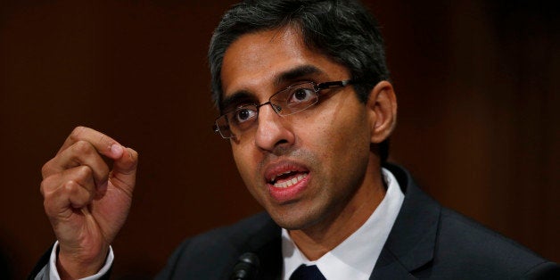 Dr. Vivek Hallegere Murthy, President Barack Obama's nominee to be the next U.S. Surgeon General, testifies on Capitol Hill in Washington, Tuesday, Feb. 4, 2014, before the Senate Health, Education, Labor, and Pensions (HELP) Committee hearing on his nomination. (AP Photo/Charles Dharapak)