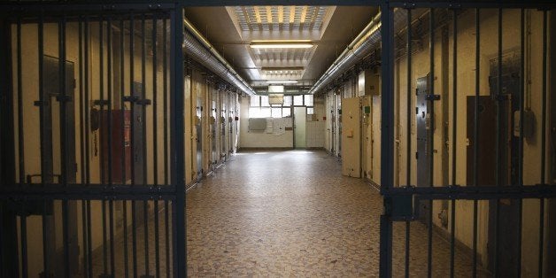 A hallway taken on September 10, 2014 at the Sante prison in Paris. The only jail in Paris, inaugurated in 1867, closed for r