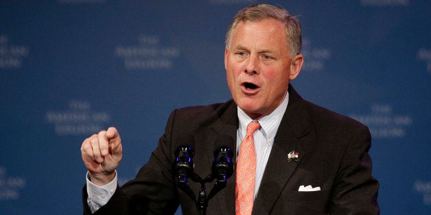 Sen. Richard Burr, R-N.C. speaks during the American Legion national convention in Charlotte, N.C., Tuesday, Aug. 26, 2014. (AP Photo/Chuck Burton)