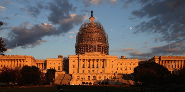 WASHINGTON, DC - NOVEMBER 03: The afternoon sun hits the U.S. Capitol on the eve of the nation's mid-term elections, Novembe