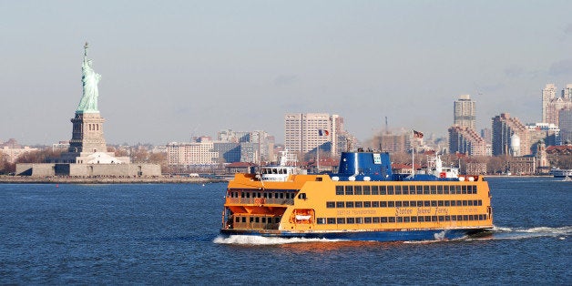 [UNVERIFIED CONTENT] The Staten Island Ferry passes the Statue of Liberty in New York.