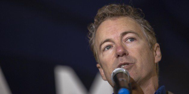 LOUISVILLE, KY - NOVEMBER 3: U.S. Sen. Rand Paul (R-KY) speaks at an election rally for U.S. Sen. Mitch McConnell (R-KY) at Bowman Field November 3, 2014 in Louisville, Kentucky. McConnell remains in a close race with Kentucky Secretary of State Alison Lundergan Grimes. (Photo by Aaron P. Bernstein/Getty Images)
