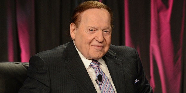 LAS VEGAS, NV - OCTOBER 01: Chairman & CEO Las Vegas Sands Corp., Sheldon Adelson speaks at the Exclusive Seminar: Keynote at the 14th Annual Global Gaming Expo at the Sands Expo and Convention Center on October 1, 2014 in Las Vegas, Nevada. (Photo by Denise Truscello/Getty Images for Global Gaming Expo)