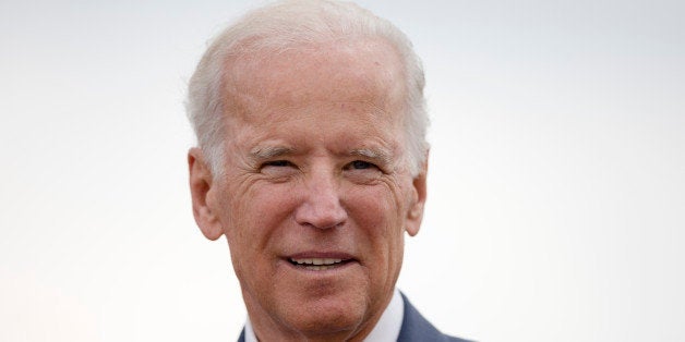 Vice President Joe Biden speaks after a tour of a dredging barge Thursday, Oct. 16, 2014, at Penn's Landing along the Delawar
