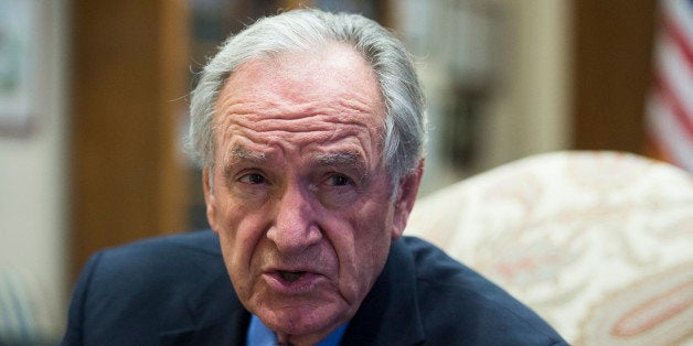 UNITED STATES - NOVEMBER 17: Sen. Tom Harkin, D-Iowa, speaks with Roll Call in his office in the Hart Senate Office Building on Monday, Nov. 17, 2014. (Photo By Bill Clark/CQ Roll Call)