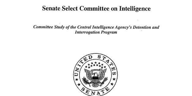 This image shows the cover of the CIA torture report released by Senate Intelligence Committee Chair Sen. Dianne Feinstein D-Calif. on Tuesday, Dec. 9, 2014. (AP Photo/U.S. Senate)