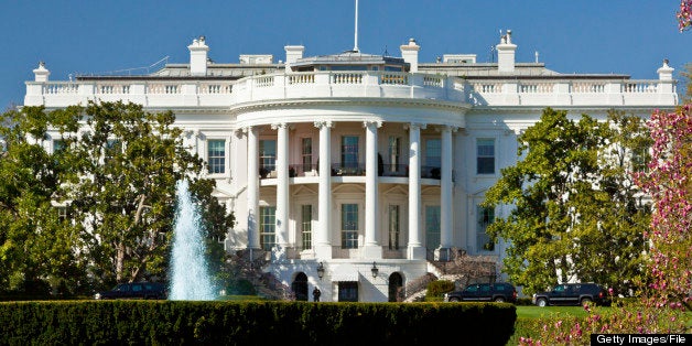 The South Portico of the White House. Washington DC. The White House is the official residence and principal workplace of the President of the United States. 