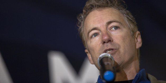 LOUISVILLE, KY - NOVEMBER 3: U.S. Sen. Rand Paul (R-KY) speaks at an election rally for U.S. Sen. Mitch McConnell (R-KY) at Bowman Field November 3, 2014 in Louisville, Kentucky. McConnell remains in a close race with Kentucky Secretary of State Alison Lundergan Grimes. (Photo by Aaron P. Bernstein/Getty Images)