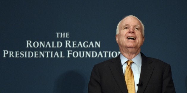 US Senator John McCain speaks at the Reagan National Defense Forum 'Building Peace Through Strength for American Security' event at the Ronald Reagan Presidential Library & Museum in Simi Valley, California on November 15, 2014. AFP PHOTO/Mark RALSTON (Photo credit should read MARK RALSTON/AFP/Getty Images)