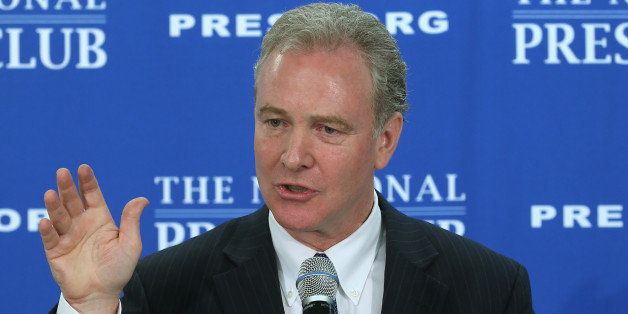 WASHINGTON, DC - JUNE 17: Rep. Chris Van Hollen (D-MD) (L) ranking member of the House Budget Committee talks about the federal budget during a news conference, June 17, 2014 in Washington, DC. Rep. Hollen talked federal budget priorities and methods to achieve them. (Photo by Mark Wilson/Getty Images)