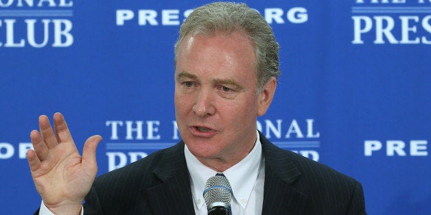 WASHINGTON, DC - JUNE 17: Rep. Chris Van Hollen (D-MD) (L) ranking member of the House Budget Committee talks about the fede