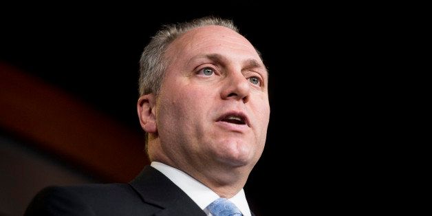 UNITED STATES - NOVEMBER 13: House Majority Whip Steve Scalise, R-La., participates in the press conference announcing House GOP leadership for upcoming session of Congress on Thursday, Nov. 13, 2014. (Photo By Bill Clark/CQ Roll Call)