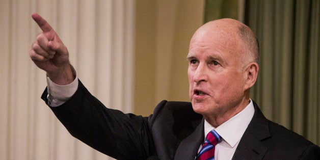 Jerry Brown, governor of California, speaks at the State Capitol in Sacramento, California, U.S., on Monday, Jan. 5, 2015. Br