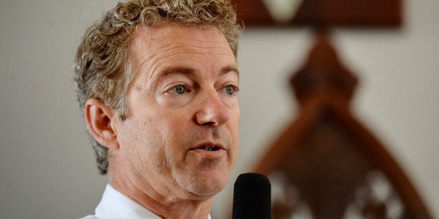 Sen. Rand Paul, R-Ky., speaks to University of South Carolina students at the Gressette Room on campus in Columbia, S.C., Tuesday, Sept. 30, 2014. Paul is working to improve the Republican Party's image among young voters as he visits South Carolina, a key state in the presidential primary calendar. (AP Photo/ Richard Shiro)