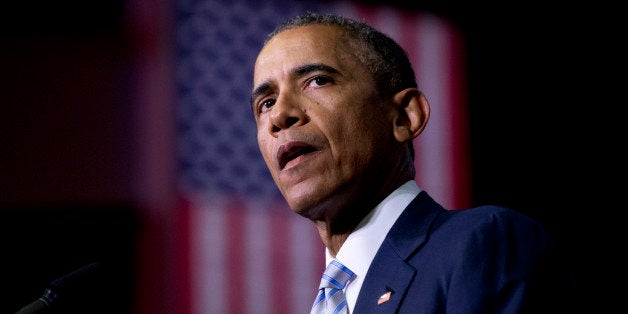 President Barack Obama speaks about the France newspaper attack, Friday, Jan. 9, 2015, at Pellissippi State Community College in Knoxville, Tenn. The president said he is hopeful that the immediate threat posed by terrorists in Paris has been now resolved. He says the situation remains fluid and that the French government continues to face the threat of terrorism. (AP Photo/Carolyn Kaster)