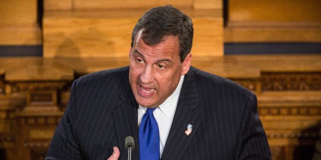TRENTON, NJ - JANUARY 13: New Jersey Governor Chris Christie gives the annual State of the State address on January 13, 2015 in Trenton, New Jersey. Christie addressed topics ranging from state pensions to new drug addiction solutions. (Photo by Andrew Burton/Getty Images)