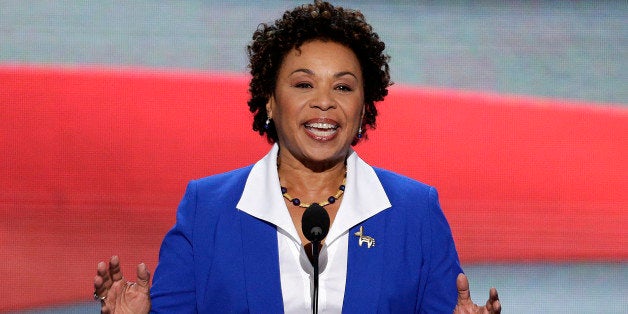 Rep. Barbara Lee of California addresses the Democratic National Convention in Charlotte, N.C., on Tuesday, Sept. 4, 2012. (AP Photo/J. Scott Applewhite)