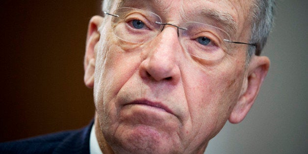 UNITED STATES - JANUARY 21: Sen. Charles Grassley, R-Iowa, is interviewed by Roll Call in his Hart Building office, January 21, 2015. (Photo By Tom Williams/CQ Roll Call)