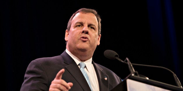 Chris Christie, governor of New Jersey, speaks during the Iowa Freedom Summit in Des Moines, Iowa, U.S., on Saturday, Jan. 24, 2015. The talent show that is a presidential campaign began in earnest Saturday as more than 1,200 Republican activists, who probably will vote in Iowa's caucuses, packed into a historic Des Moines theater to see and hear from a parade of their party's prospective entries. Photographer: Daniel Acker/Bloomberg via Getty Images 