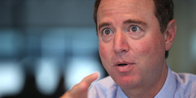 Representative Adam Schiff, a California Democrat, speaks during an interview in Washington D.C., U.S., on Wednesday, July 17, 2013. 'It is going to damage our relations with Russia when there are things the Russians want from us,' Schiff said speaking about the case of former intelligence contractor Edward Snowden. Photographer: Julia Schmalz/Bloomberg via Getty Images