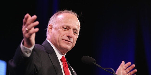 DES MOINES, IA - JANUARY 24: U.S. Representative Steve King (R-IA) speaks to guests at the Iowa Freedom Summit on January 2