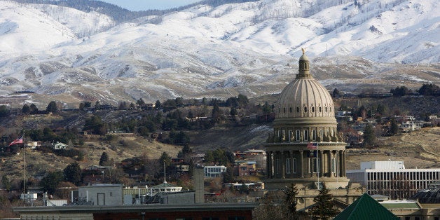 BOISE, IDAHO - JANUARY 14: A view of the Idaho State Capitol prior to the game between the Bakersfield Jam and the Utah Flash