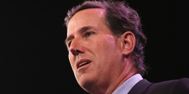 DES MOINES, IA - JANUARY 24: Former Pennsylvania Senator Rick Santorum speaks to guests at the Iowa Freedom Summit on January 24, 2015 in Des Moines, Iowa. The summit is hosting a group of potential 2016 Republican presidential candidates to discuss core conservative principles ahead of the January 2016 Iowa Caucuses. (Photo by Scott Olson/Getty Images)