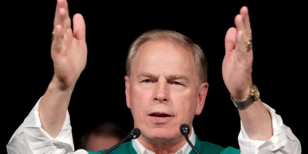 Ohio Governor Ted Strickland thanks supporter during his speech at the Ohio Democratic Party's election night event in Columbus, Ohio, Wednesday, Nov. 3, 2010. Strickland lost to Republican challenger John Kasich. (AP Photo/Mark Duncan)