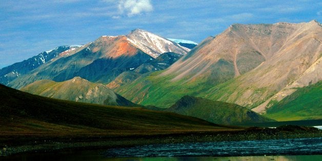 Alaska, ANWR, Franklin Mountains, Brooks Range reflected in Schrader Lake. (Photo by: Universal Images Group via Getty Images