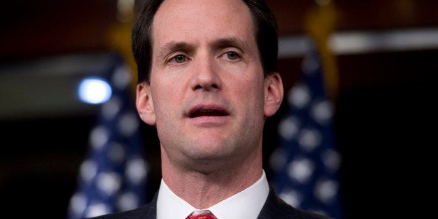 UNITED STATES - NOVEMBER 15: Rep. Jim Himes, D-Conn., speaks at a news conference with members of the New Democratic Coalition in the Capitol Visitor Center on how to deal with the upcoming 'fiscal cliff.' (Photo By Tom Williams/CQ Roll Call)