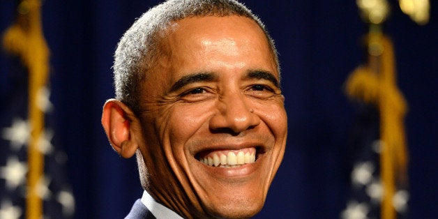 President Barack Obama addresses House Democrats, Thursday, Jan. 29, 2015, in Philadelphia. (AP Photo/The Philadelphia Inquirer, Tom Gralish, Pool)