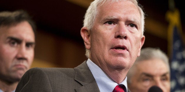 UNITED STATES - SEPTEMBER 9: Rep. Mo Brooks, R-Ala., speaks during a news conference with House and Senate members on immigration on Tuesday, Sept. 9, 2014. (Photo By Bill Clark/CQ Roll Call)