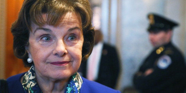 WASHINGTON, DC - MARCH 11: U.S. Sen. Dianne Feinstein (D-CA) speaks to reporters after finishing a speech on the Senate floo