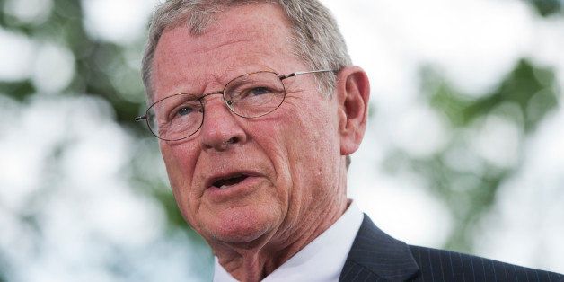 UNITED STATES - JUNE 20: Sen. Jim Inhofe, R-Okla., speaks at a news conference outside of the Capitol to oppose the immigration reform bill in the Senate. (Photo By Tom Williams/CQ Roll Call)
