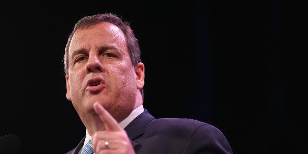 DES MOINES, IA - JANUARY 24: New Jersey Governor Chris Christie speaks to guests at the Iowa Freedom Summit on January 24, 2015 in Des Moines, Iowa. The summit is hosting a group of potential 2016 Republican presidential candidates to discuss core conservative principles ahead of the January 2016 Iowa Caucuses. (Photo by Scott Olson/Getty Images)