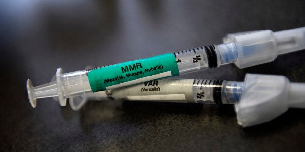 DENVER, CO. - February 03, 2015: An MMR and VAR vaccine ready for a pediatric vaccination at Kaiser Permanente East Medical o